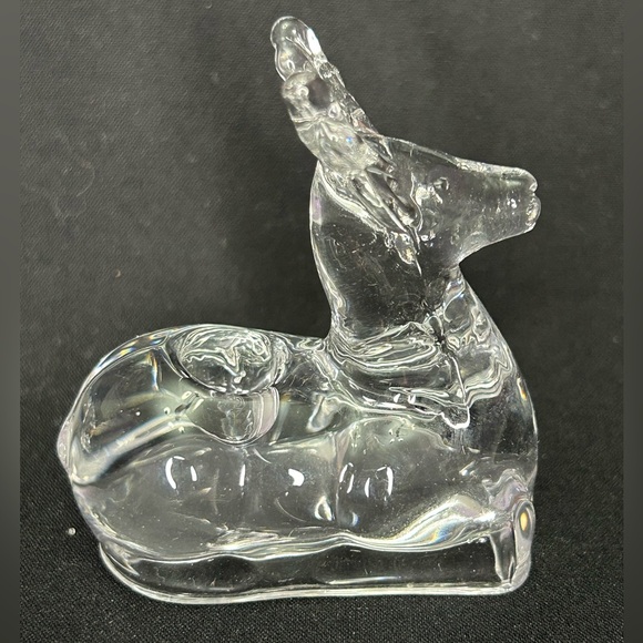 Pair of glass deer candleholders. Hold small tapered candles Christmas decor - Picture 5 of 7